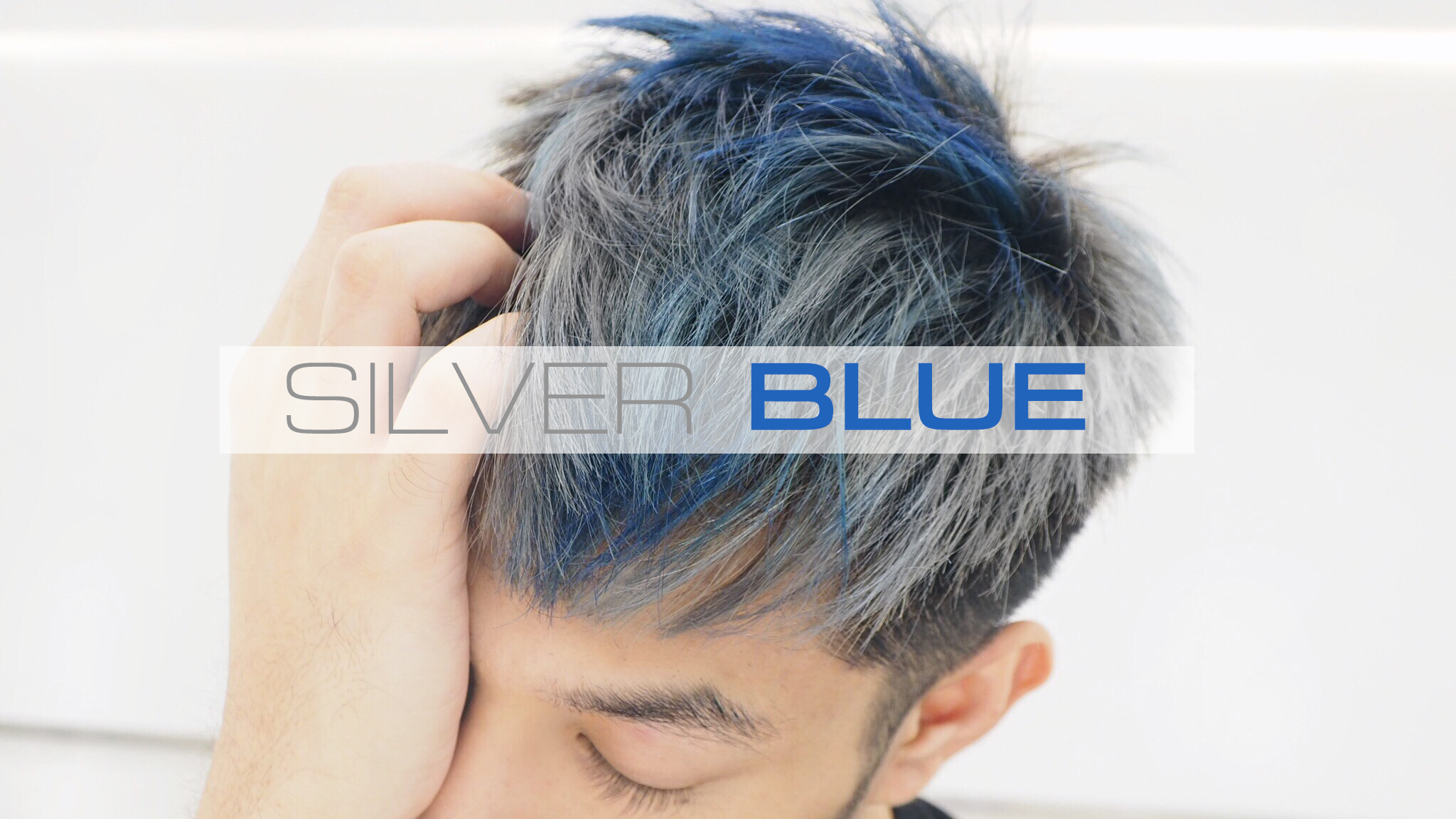 blue hair silver tips